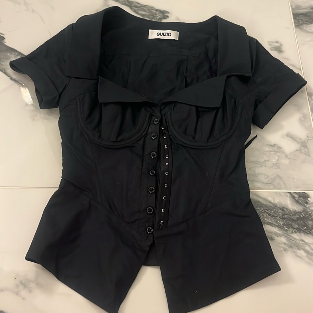 Guzio corset lace up top xs